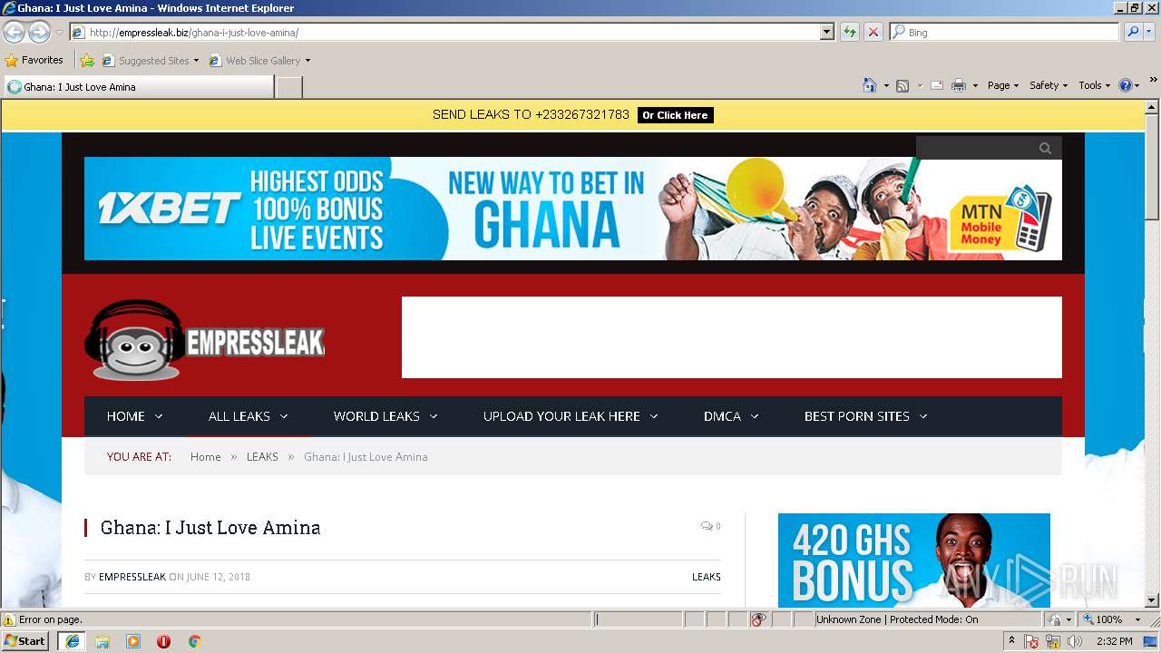 Malware Analysis Empressleak Biz Ghana I Just Love Amina No