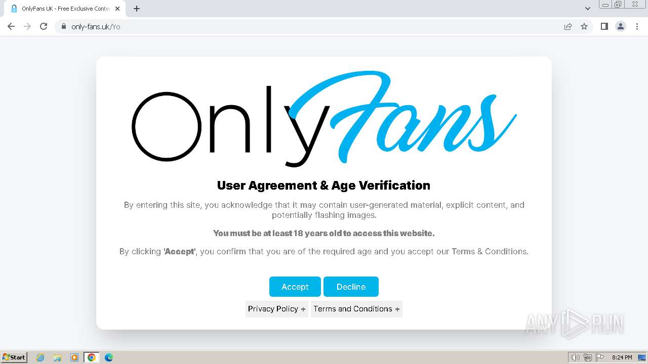 Malware analysis https://only-fans.uk/Yo Malicious activity | ANY.RUN -  Malware Sandbox Online