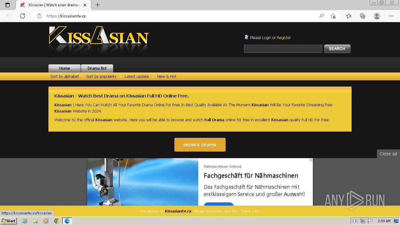 Malware analysis https //kissasiantv.to/ Malicious activity ANY.RUN