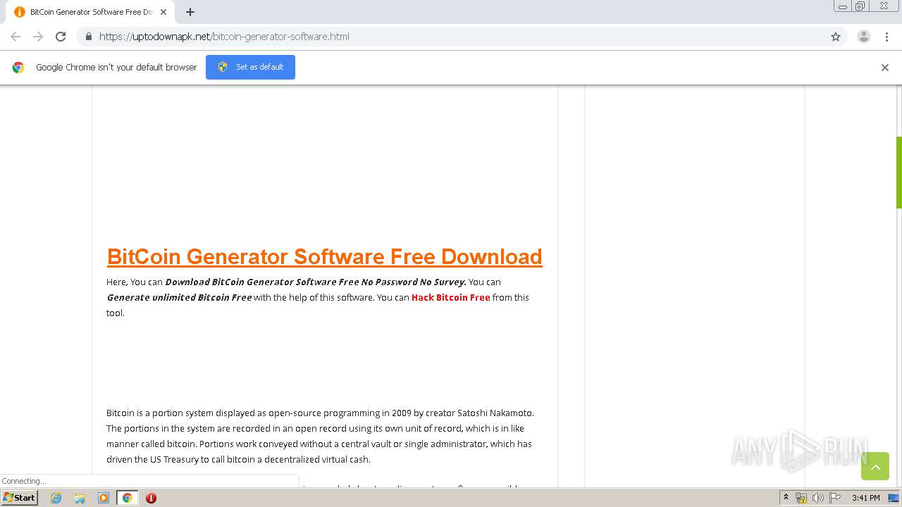 Malware analysis https://uptodownapk.net/bitcoin-generator-software  Malicious activity | ANY.RUN - Malware Sandbox Online