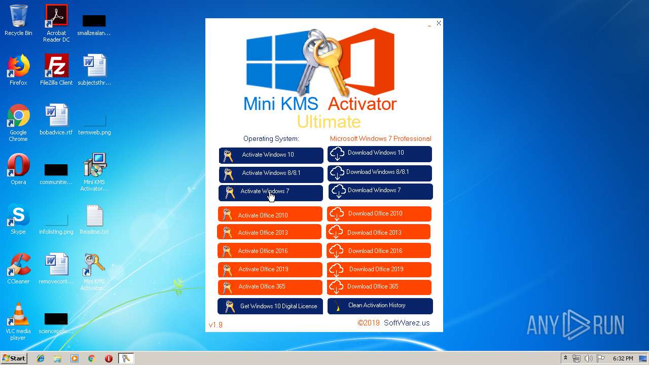 Malware analysis Mini_KMS_Activator_Ultimate_1.9.sanet.st.zip Malicious  activity | ANY.RUN - Malware Sandbox Online