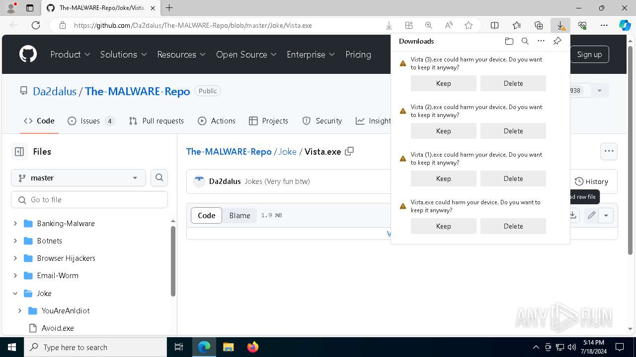 Malware analysis https://github.com/Da2dalus/The-MALWARE-Repo/blob ...