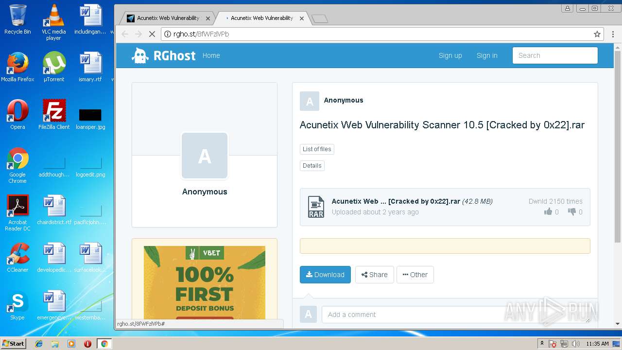 Malware Analysis 8fWFzlVPb Malicious Activity | ANY.RUN - Malware.