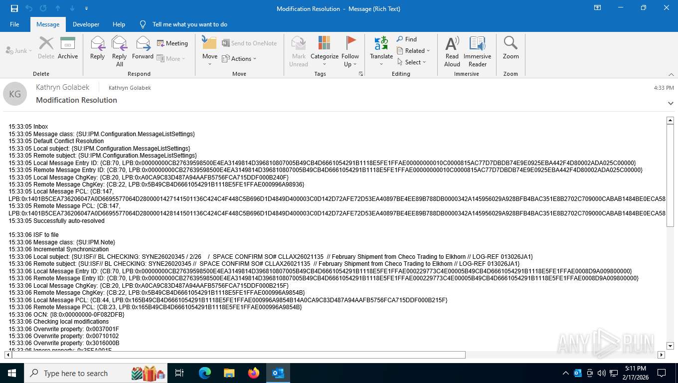 Modification Resolution Emails Malware analysis Modification Resolution.msg No threats detected | ANY ...