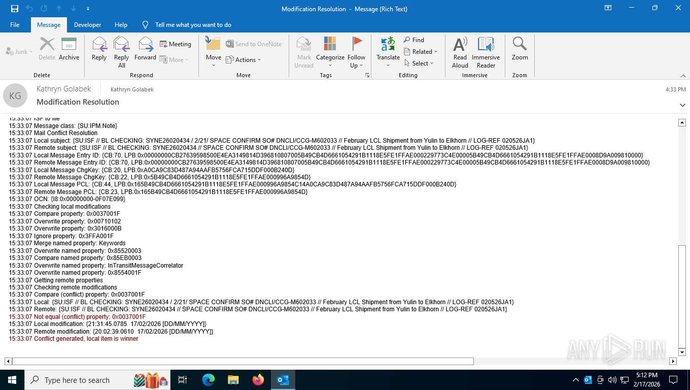 Modification Resolution Emails Malware analysis Modification Resolution.msg No threats detected | ANY ...