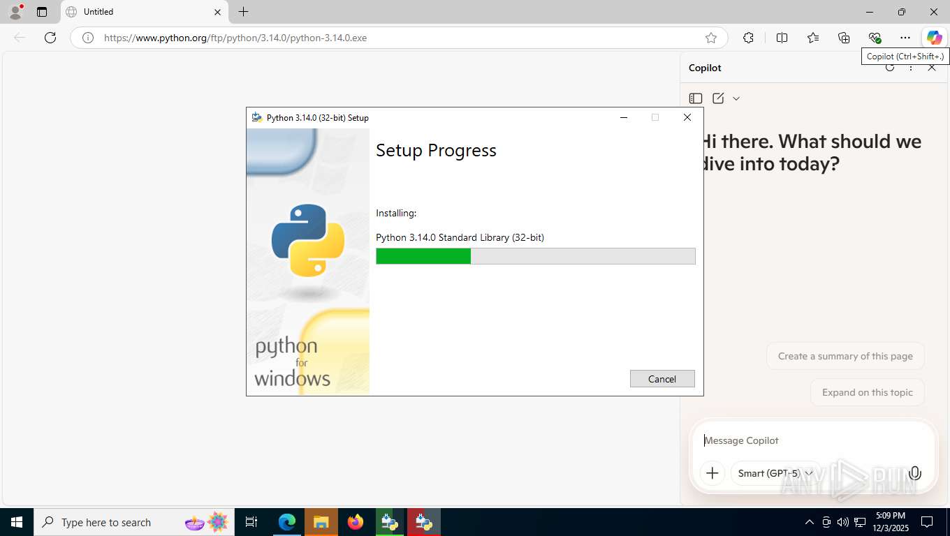 Malware analysis https://www.python.org/ftp/python/3.14.0/python-3.14.0 ...