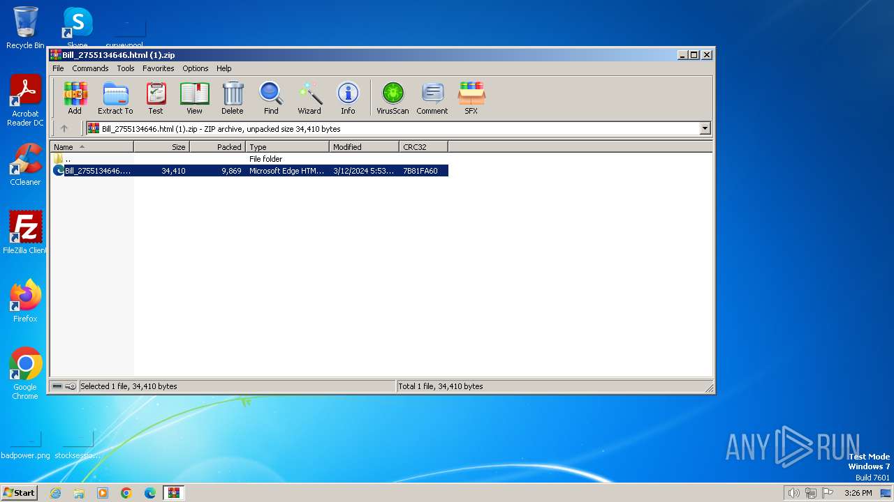 Malware analysis Bill_2755134646.html (1).zip Malicious activity | ANY ...