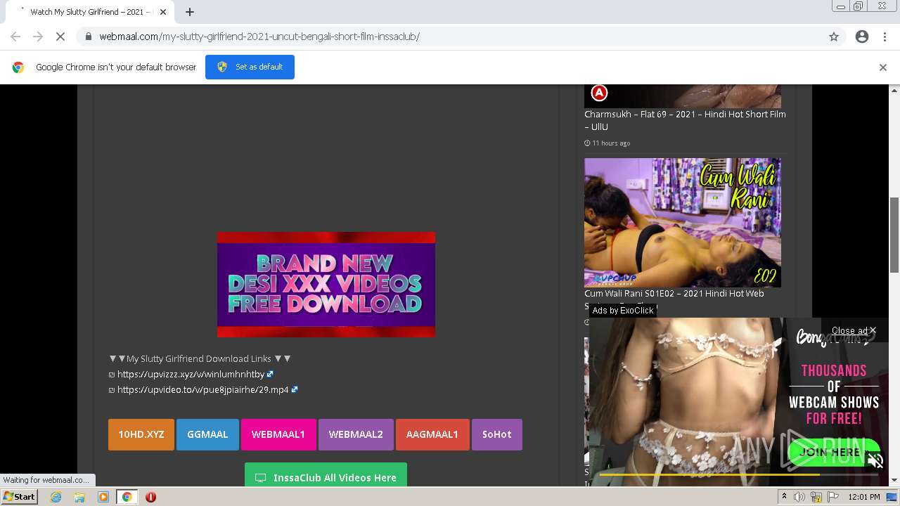 Malware analysis  https://webmaal.com/my-slutty-girlfriend-2021-uncut-bengali-short-film-inssaclub/  Malicious activity | ANY.RUN - Malware Sandbox Online