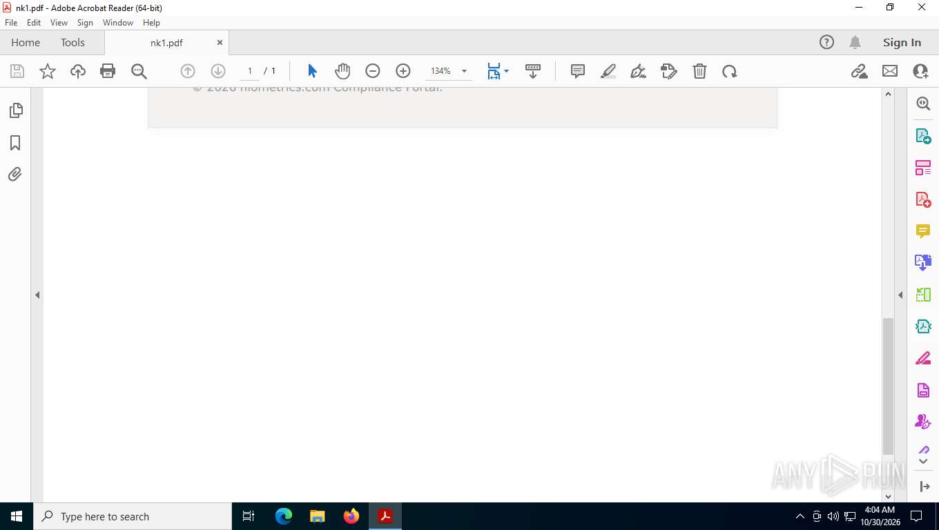 Acrobat Portable Malware analysis nk1.pdf Malicious activity | ANY.RUN - Malware Sandbox ...
