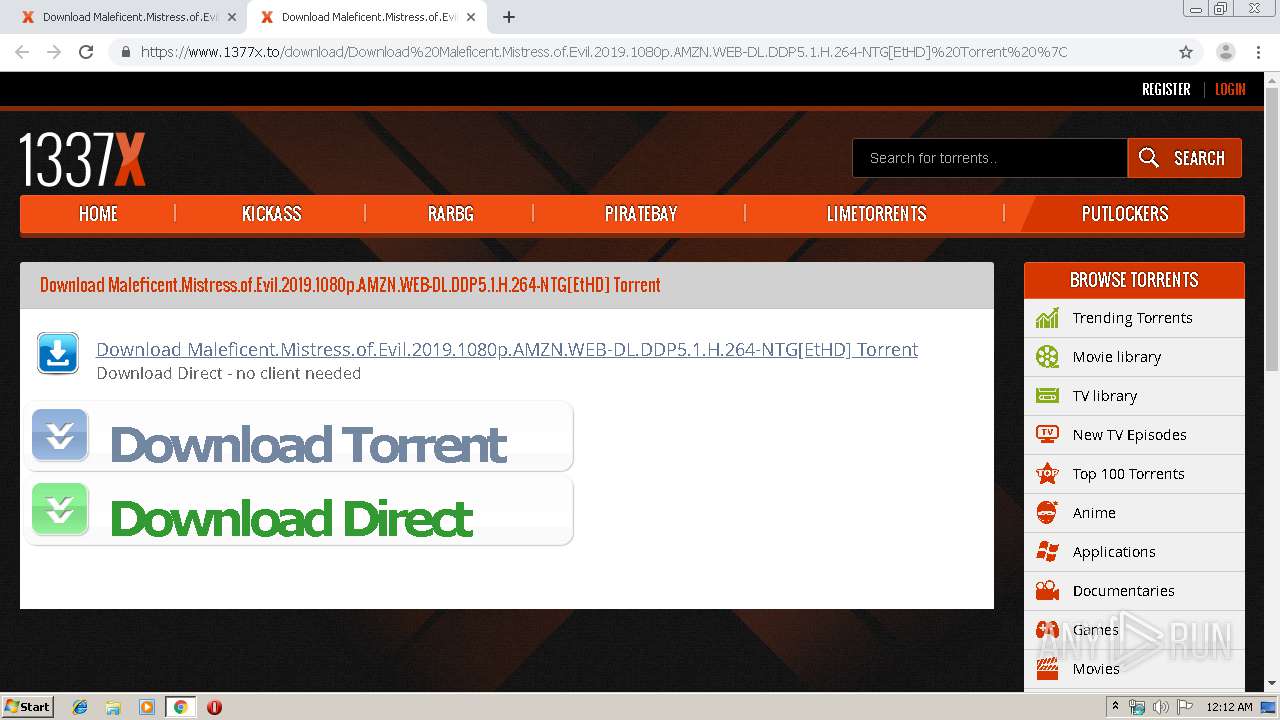 All Domains of 1337x Torrent site infected with Malware 