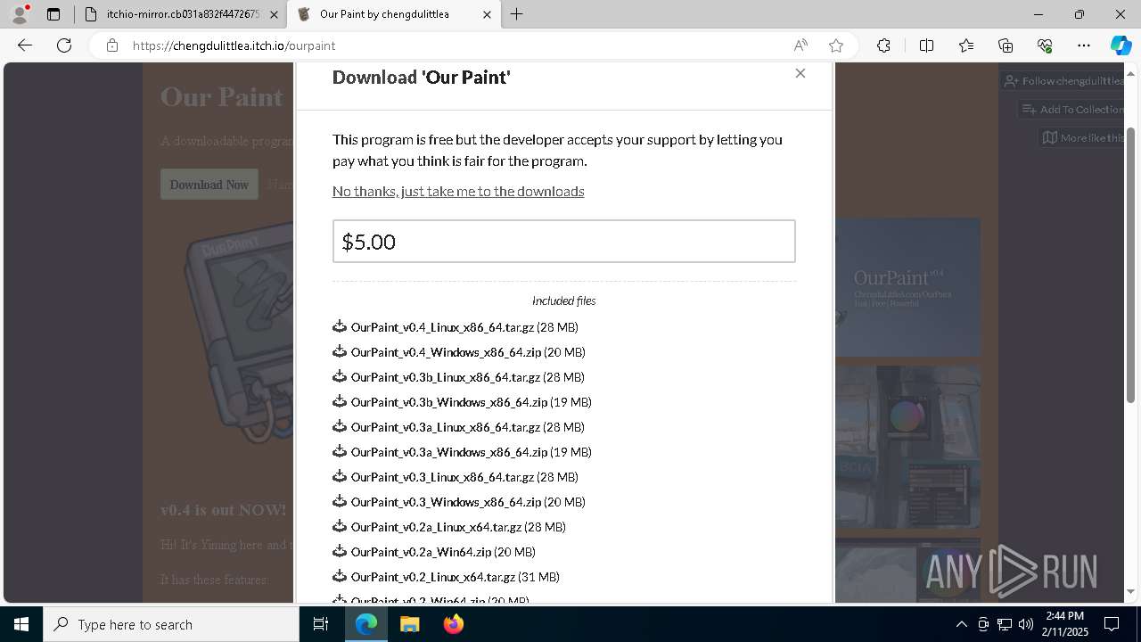 Malware analysis https://itchio-mirror.cb031a832f44726753d6267436f3b414 ...