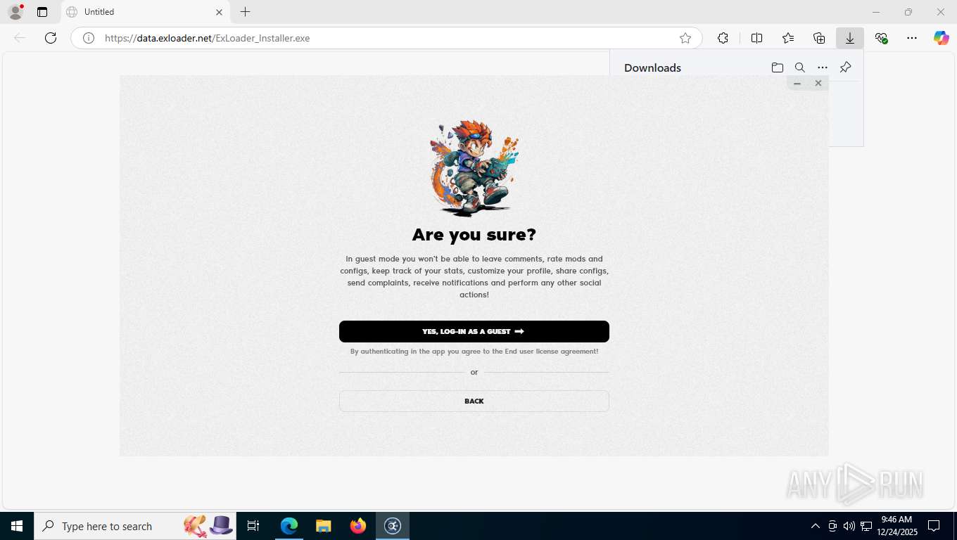 Malware analysis https://data.exloader.net/ExLoader_Installer.exe ...