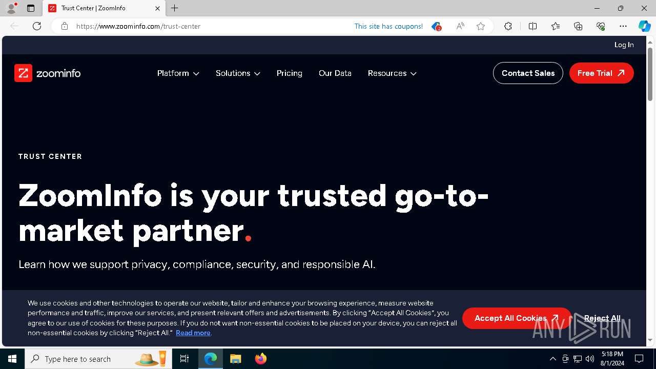 Malware analysis zoominformation.com Malicious activity | ANY.RUN ...