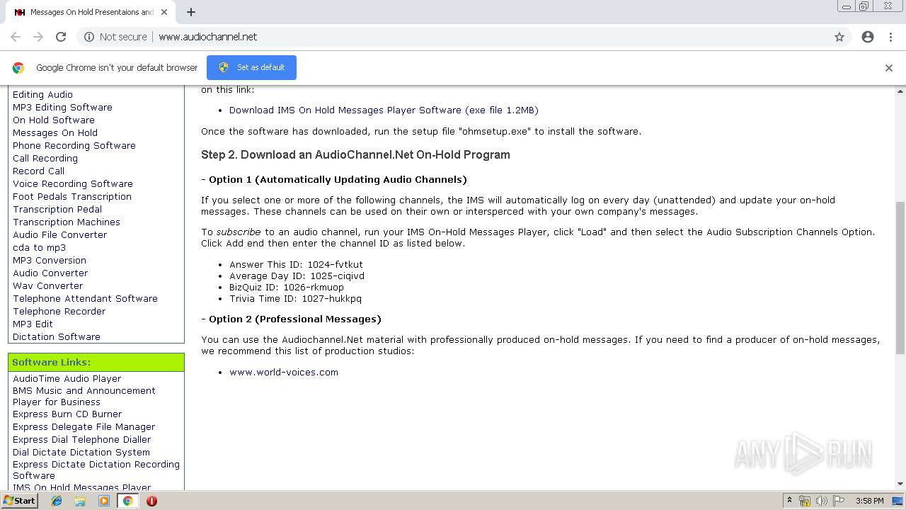 Conversor De Cda Para Mp3 Online http://www.audiochannel.net | ANY.RUN - Free Malware Sandbox Online