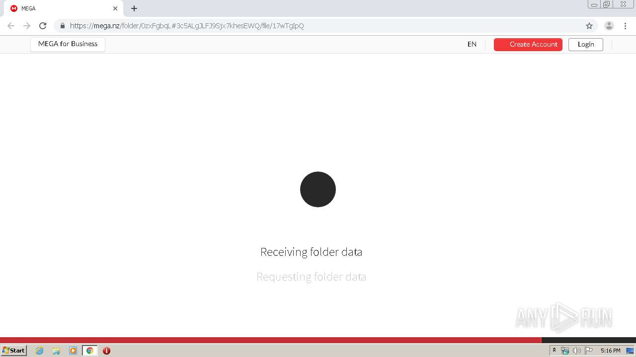 Malware analysis https://mega.nz/folder/0zxFgbqL#3c5ALgJLFJ9Sjx7khesEWQ/file/17wTgIpQ  No threats detected | ANY.RUN - Malware Sandbox Online