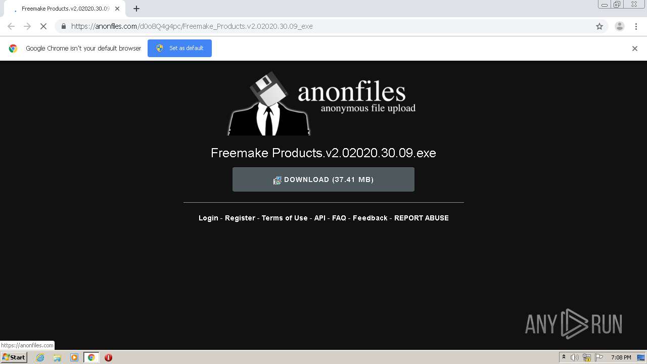 Anonfiles Com D0o8q4g4pc Freemake Products V2 0 30 09 Exe Any Run Free Malware Sandbox Online