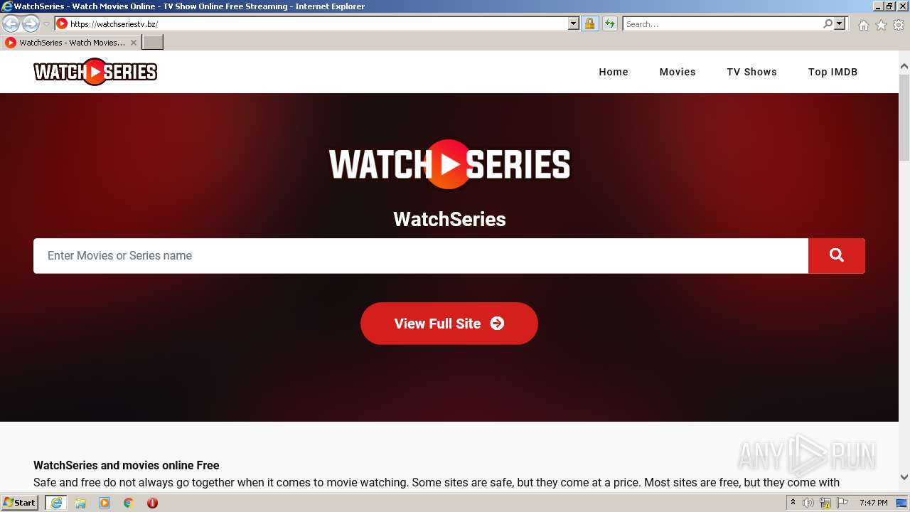 Malware analysis https://watchseriestv.bz/ Malicious activity | ANY.RUN ...