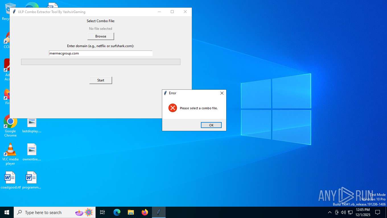 Analysis {ULP} Combo Extractor Tool.exe.exe (MD5 ...