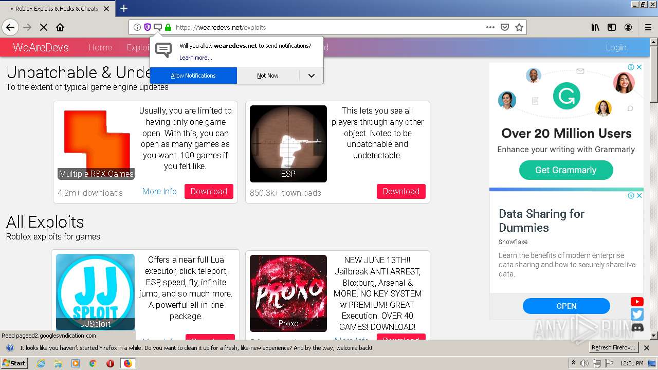 15ac1923e078ee596aae7d31b8a1b5056436179cab4d7758b9e0696159426e1d Any Run Free Malware Sandbox Online - esp roblox wearedevs