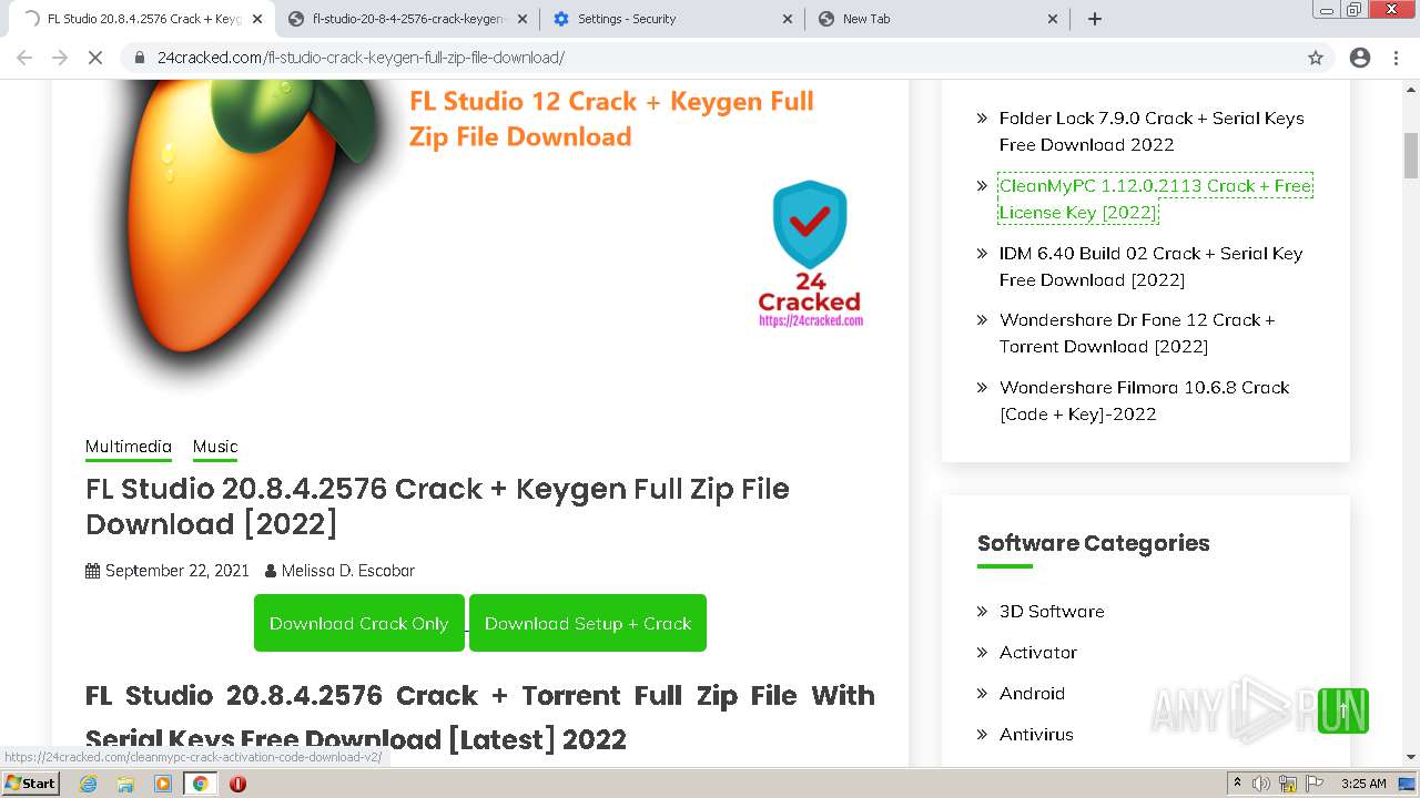 Malware analysis /fl-studio-crack-keygen-full-zip-file-download/  Malicious activity  - Malware Sandbox Online