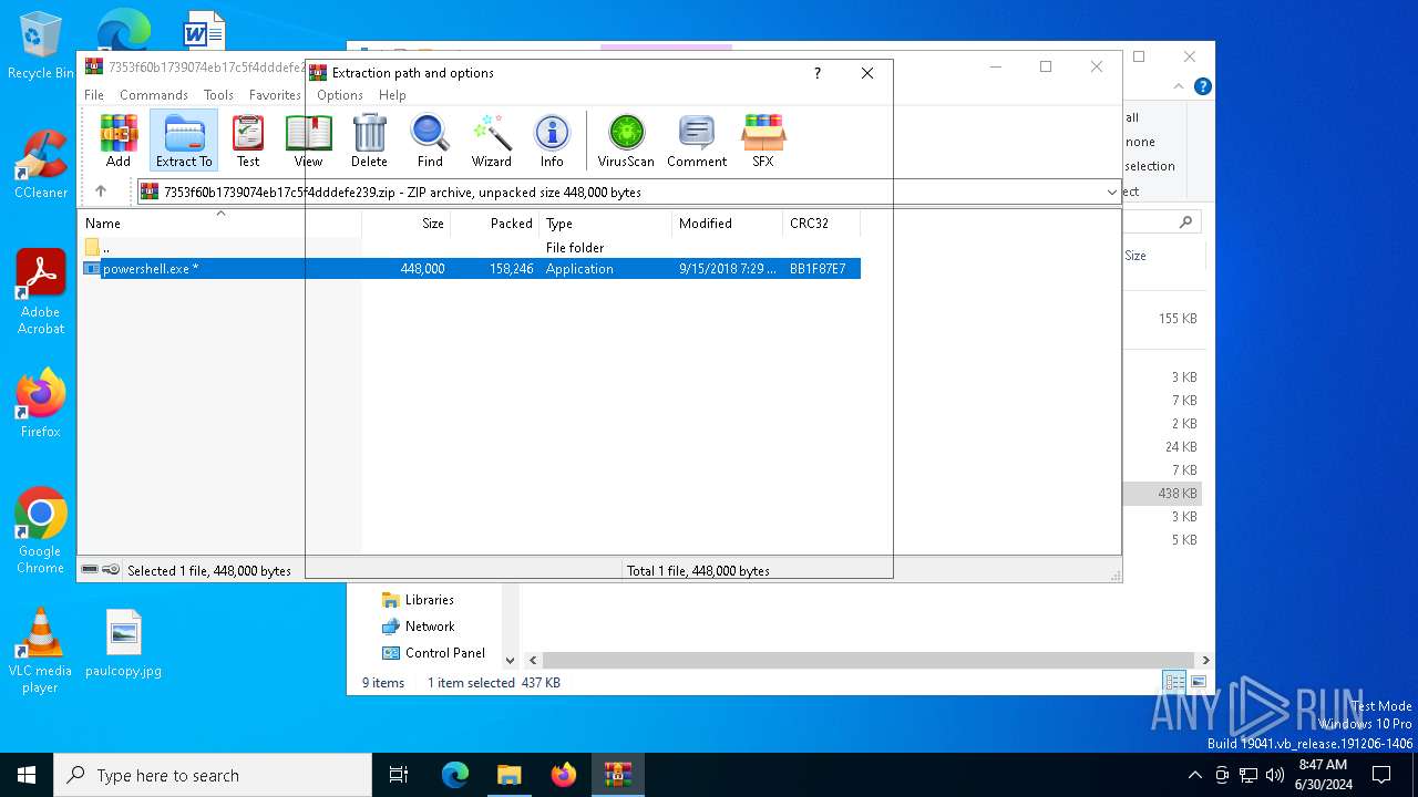 Malware analysis /7353f60b1739074eb17c5f4dddefe239.zip Malicious