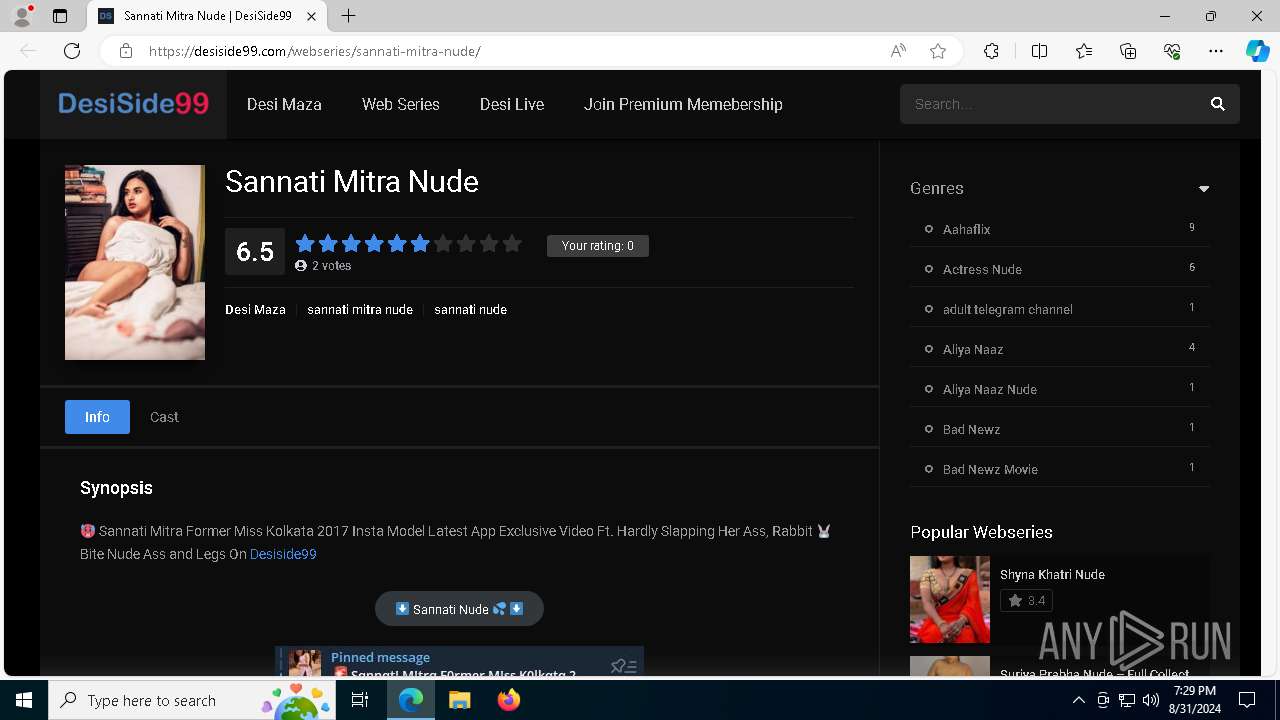 Malware analysis desiside99.comwebseriessannati-mitra-nude  Malicious activity | ANY.RUN - Malware Sandbox Online