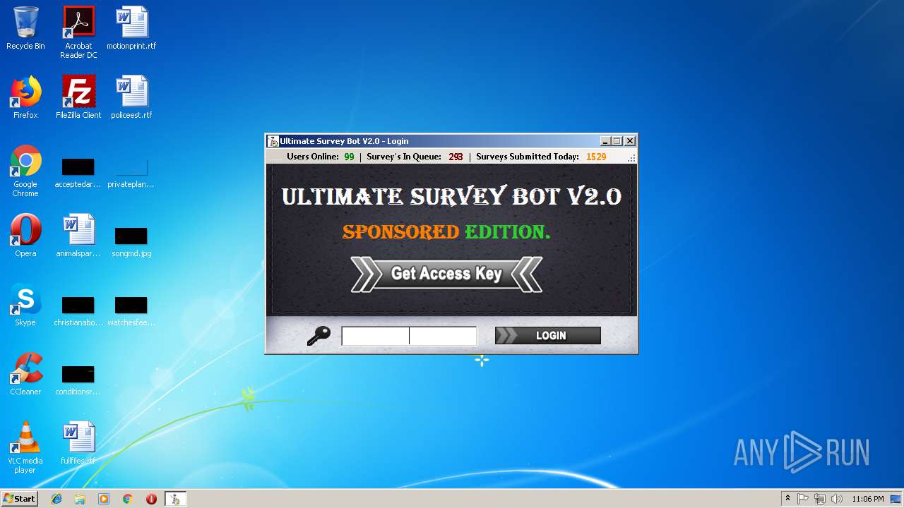 ultimate survey bot access key