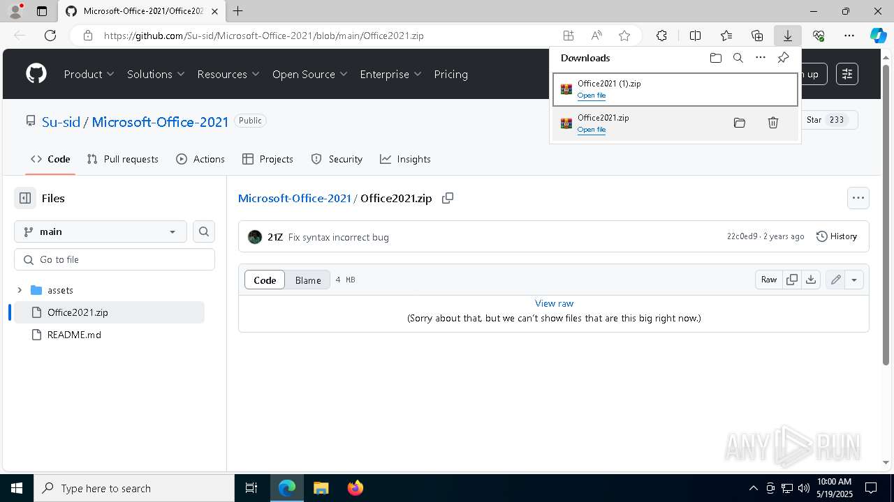 Malware analysis https://github.com/Su-sid/Microsoft-Office-2021/blob ...