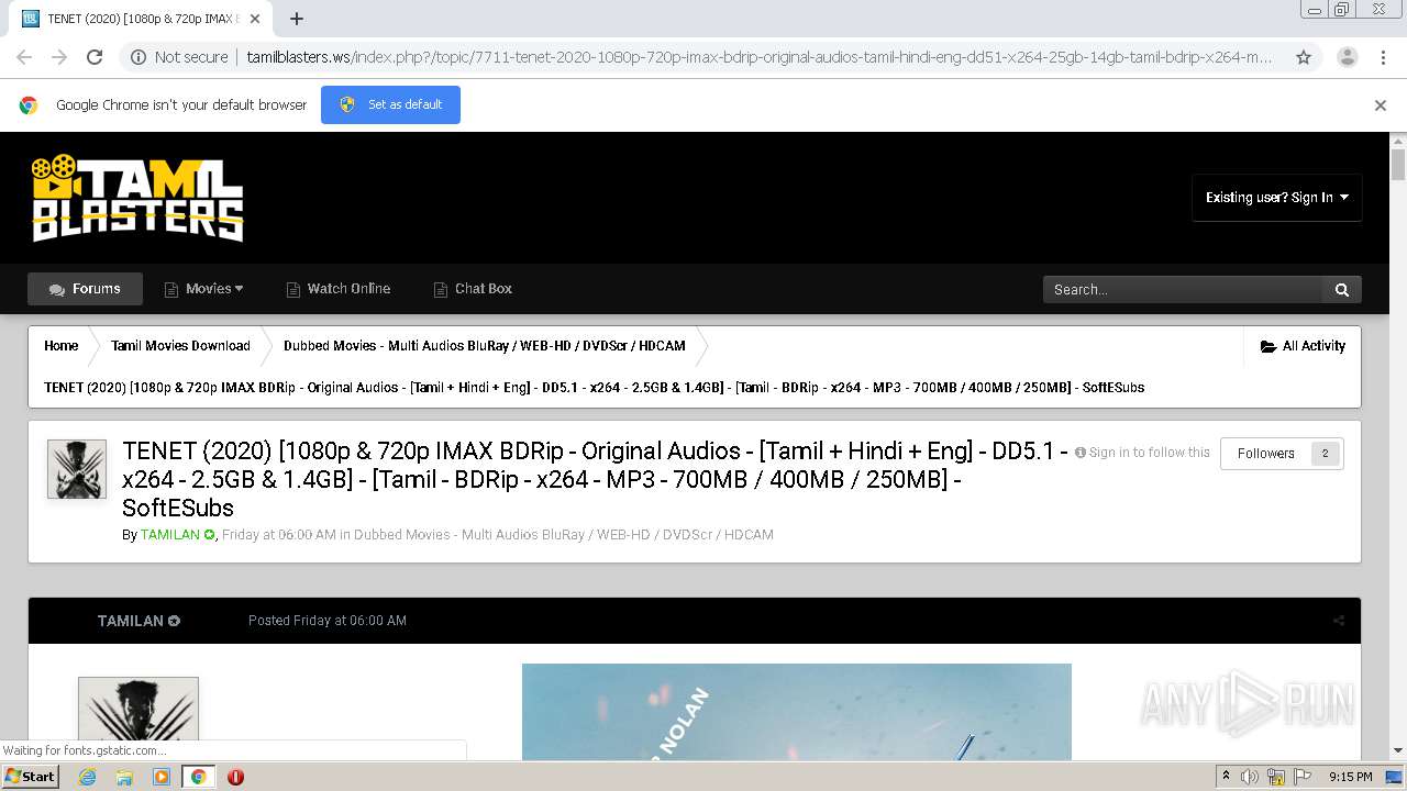 Malware analysis http tamilblasters.ws index.php topic 7711