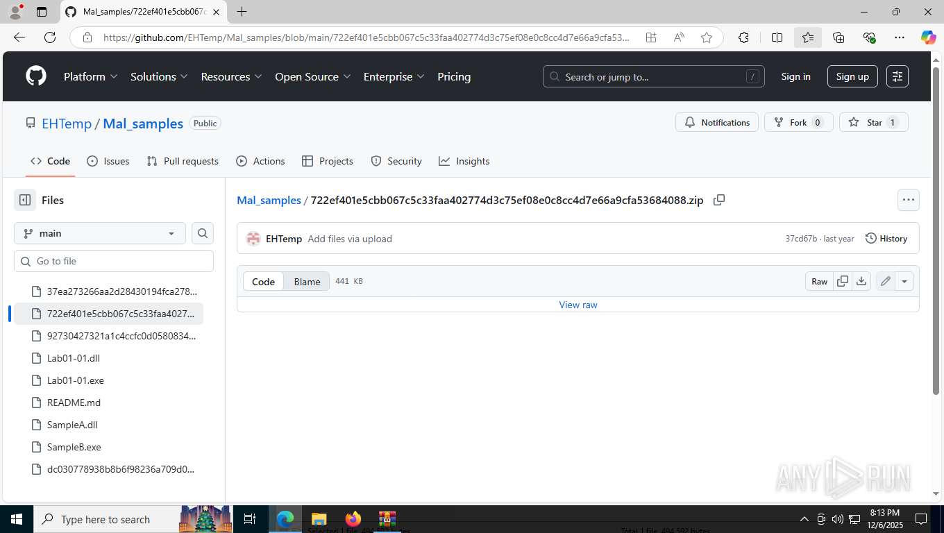Malware analysis https://github.com/EHTemp/Mal_samples/ Malicious ...