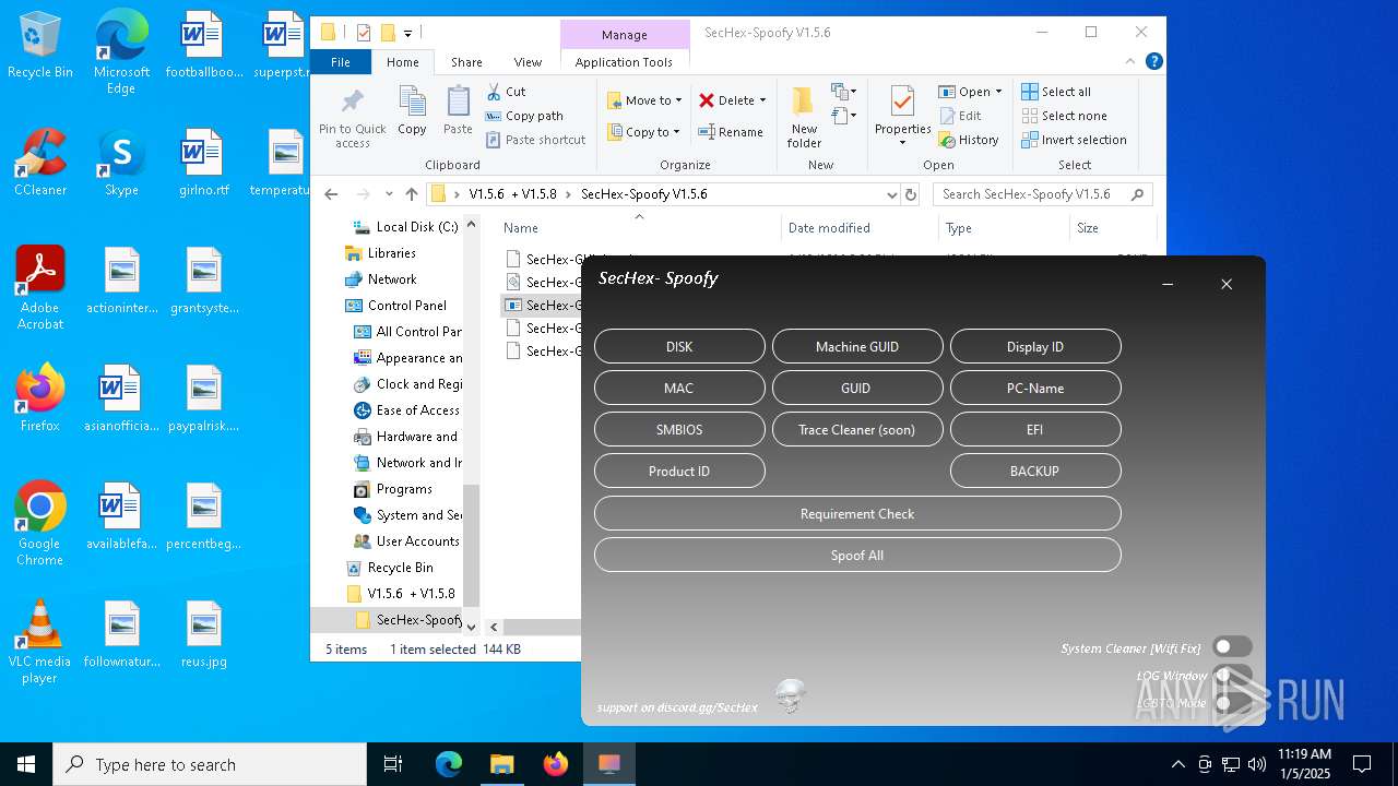 Sechex Malware analysis /SecHex/SecHex-Spoofy/releases/download/V1.5.8-23.02. ...