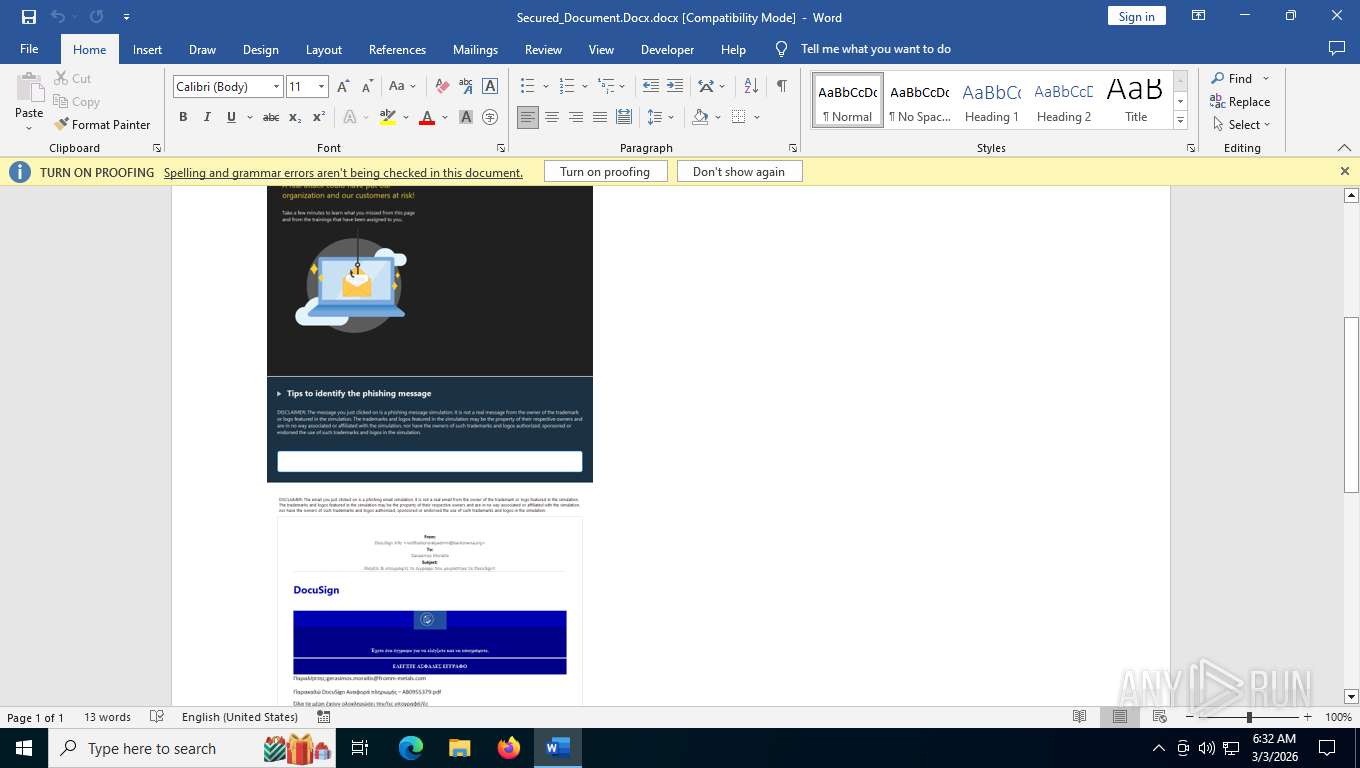 Malware analysis Secured_Document.Docx Malicious activity | ANY.RUN ...