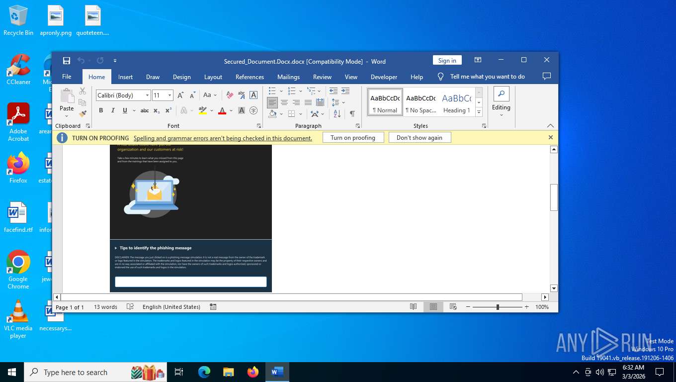 Malware analysis Secured_Document.Docx Malicious activity | ANY.RUN ...