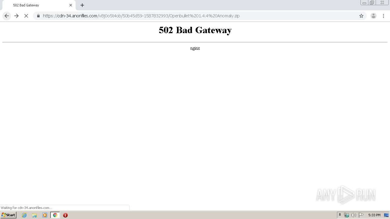 Anonfiles bad gateway