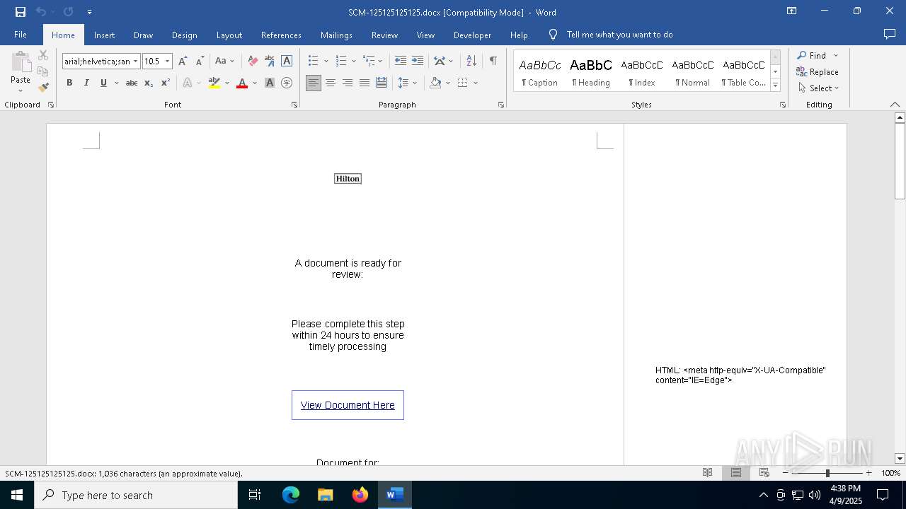 Malware analysis SCM-125125125125.docx Malicious activity