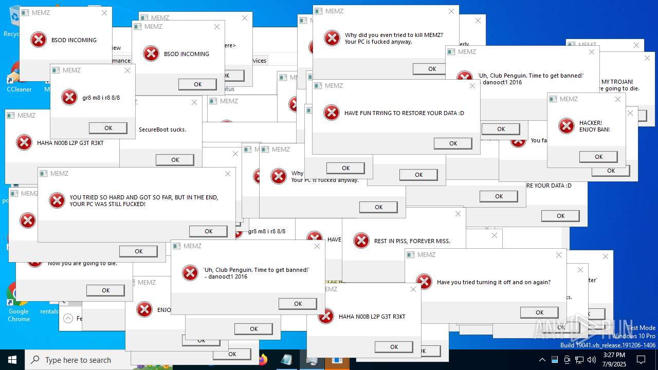 Mevspace Ransonware Malware analysis MEMZ-Destructive.exe Malicious activity | ANY.RUN ...