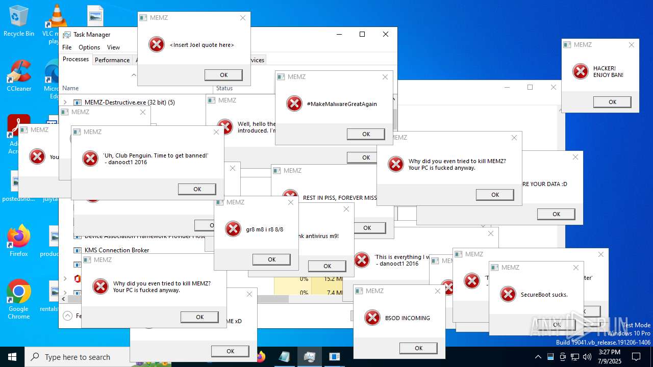 Malware analysis MEMZ-Destructive.exe Malicious activity | ANY.RUN ...