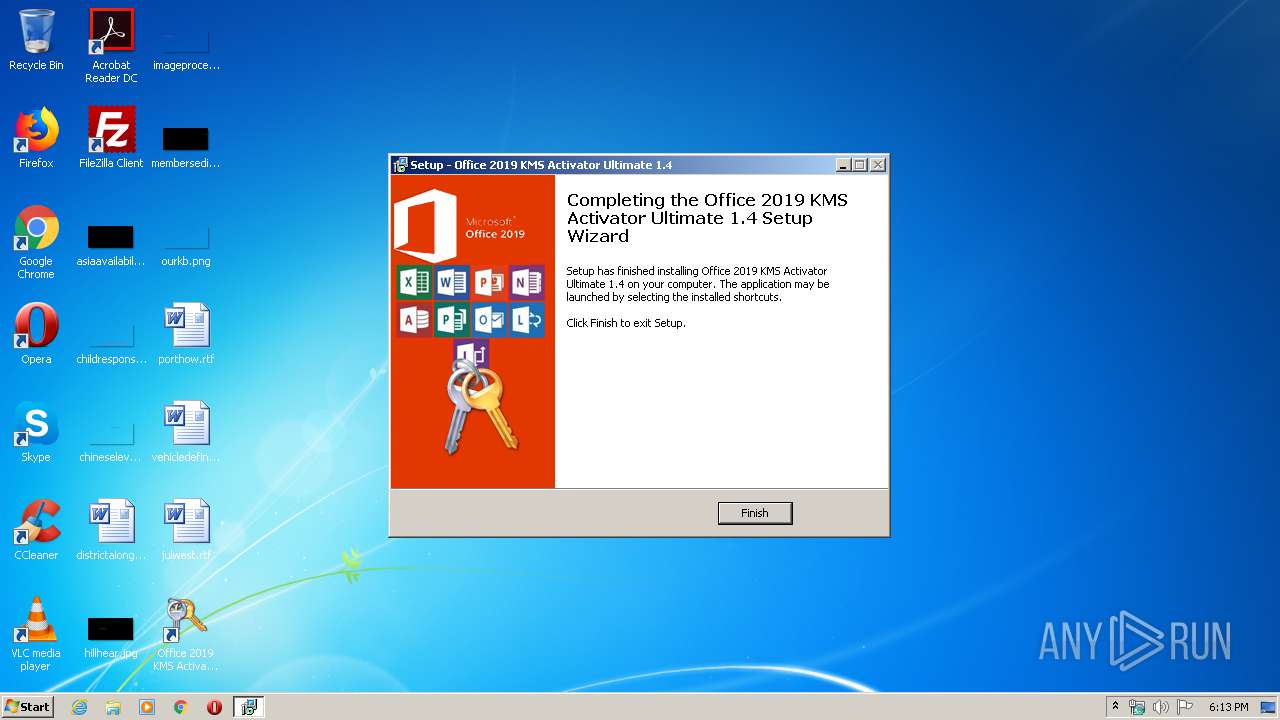 Malware analysis Office 2019 KMS Activator Ultimate 1.4 Setup.exe Malicious  activity | ANY.RUN - Malware Sandbox Online