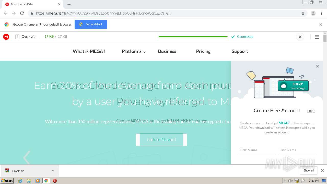 Malware analysis https//mega.nz/file/kQwWUI7Z7Y4Ds6zZd4xyV9eEFitX