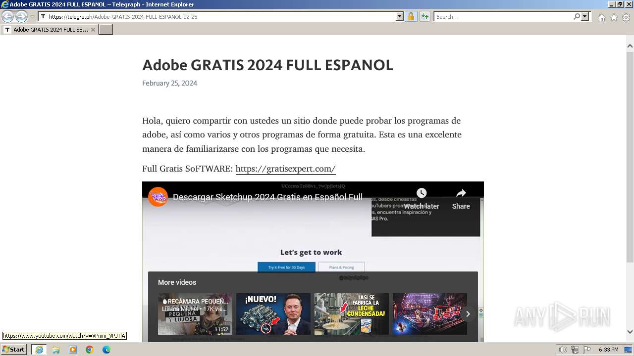 Malware analysis https://telegra.ph/Adobe-GRATIS-2024-FULL-ESPANOL-02-25  Malicious activity | ANY.RUN - Malware Sandbox Online