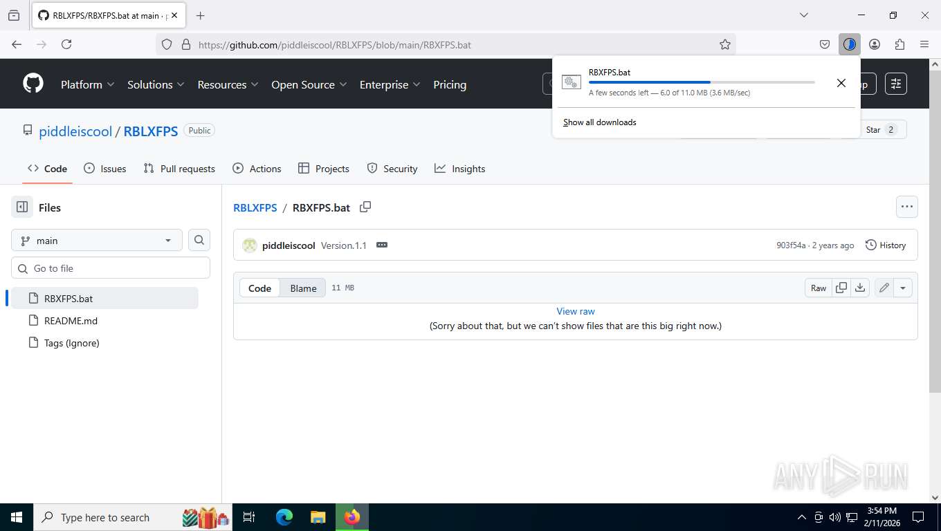 Malware analysis https://github.com/piddleiscool/RBLXFPS Malicious ...