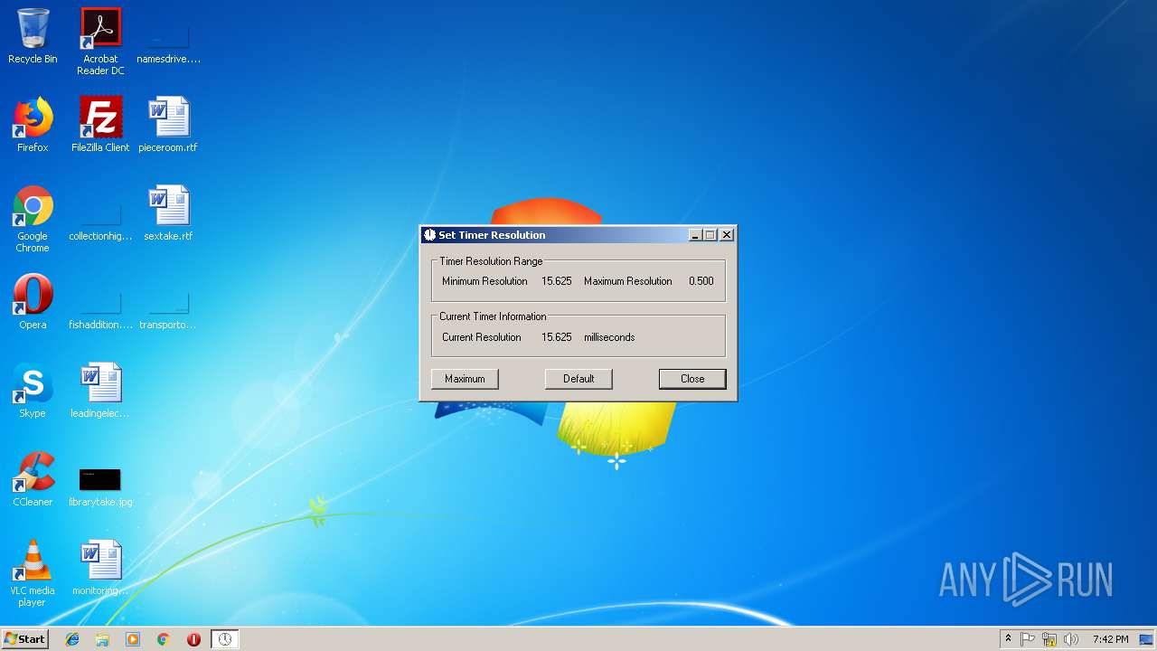 Malware analysis TimerResolution.exe No threats detected ANY.RUN