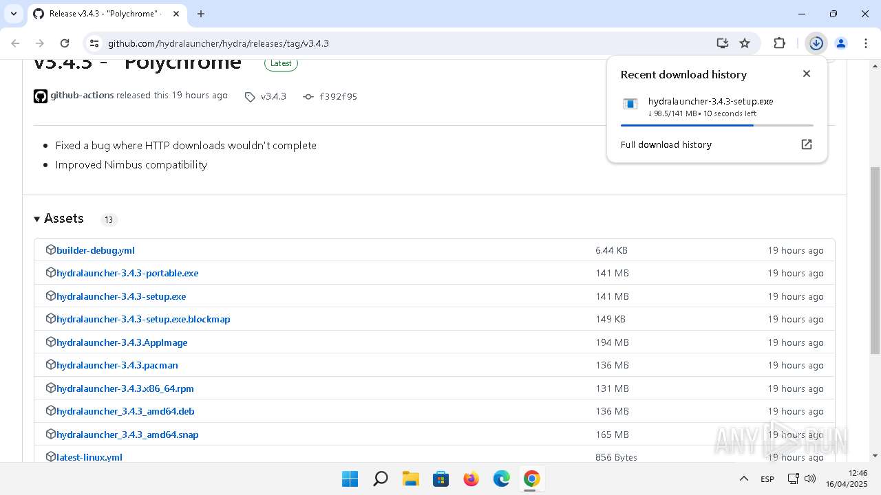 Hydra Github Malware analysis https://github.com/hydralauncher/hydra/releases/tag/v3 ...