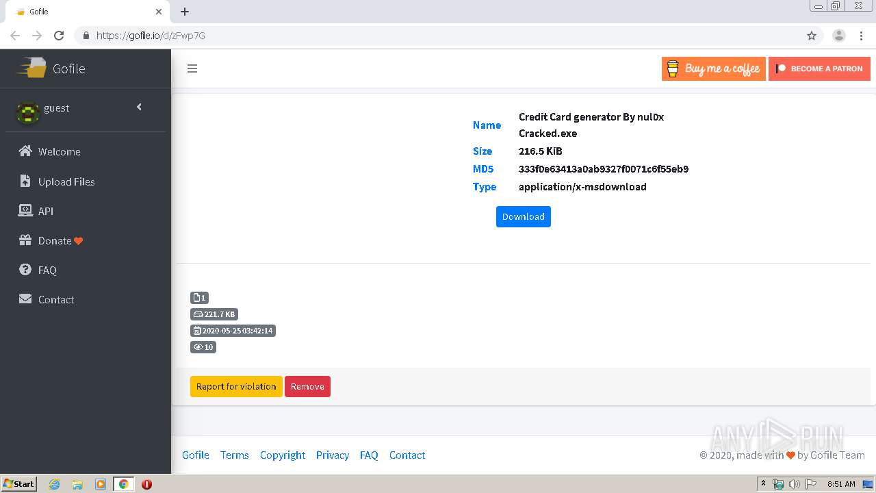 Gofile Io D Zfwp7g Any Run Free Malware Sandbox Online