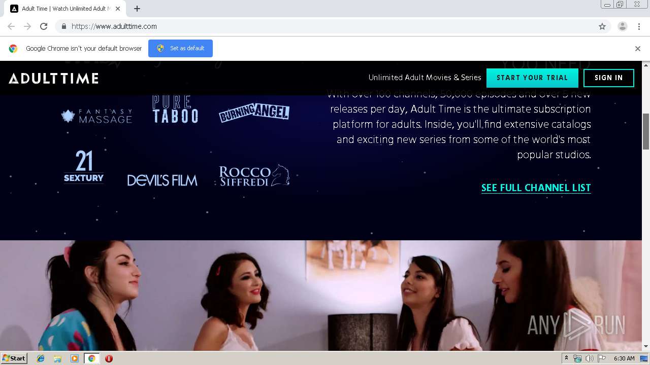 Malware analysis https://www.adulttime.com No threats detected | ANY.RUN -  Malware Sandbox Online