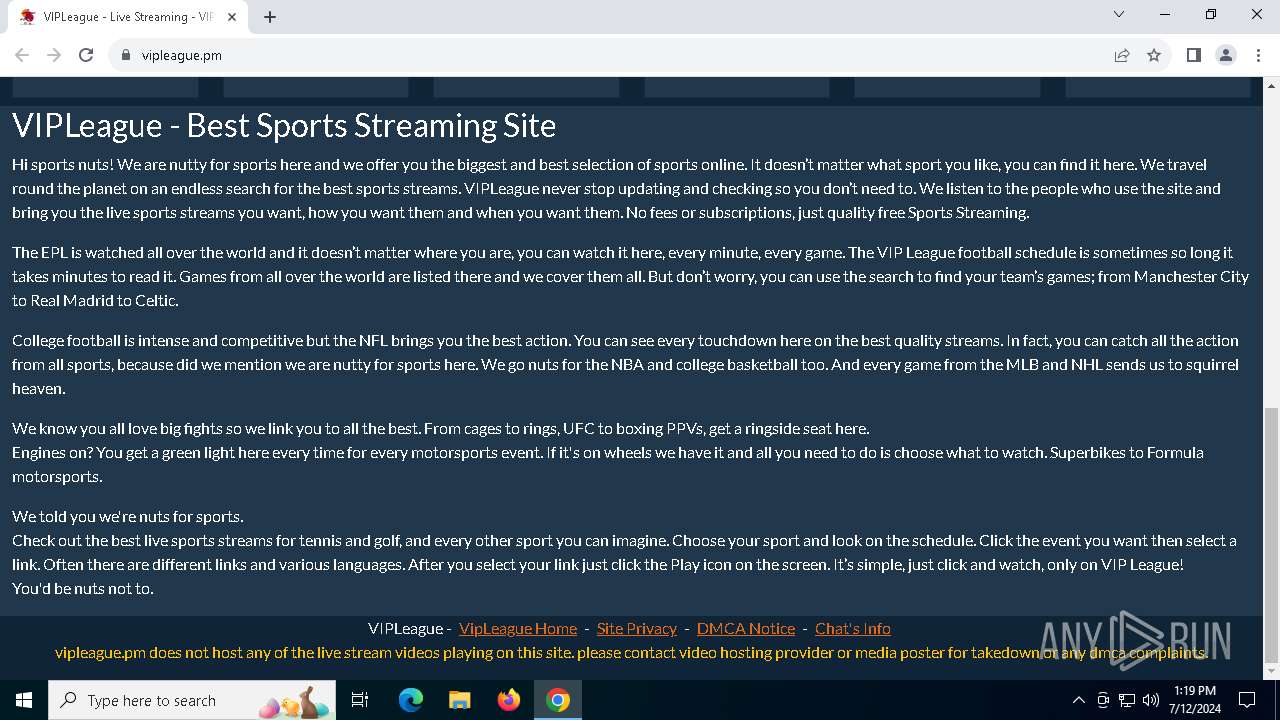 Vip league live streaming sales