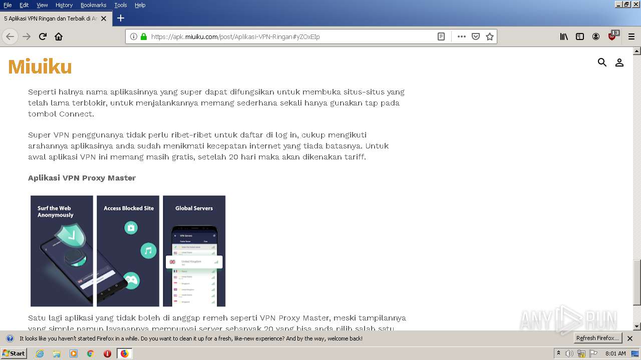 Malware analysis apk.miuiku.compostAplikasi-VPN-Ringan#yZOxEIp  Malicious activity | ANY.RUN - Malware Sandbox Online