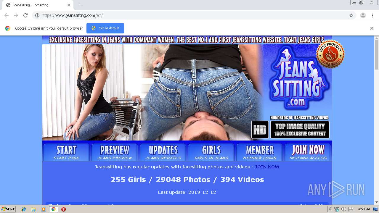 Malware analysis http://www.jeanssitting.com No threats detected | ANY.RUN  - Malware Sandbox Online