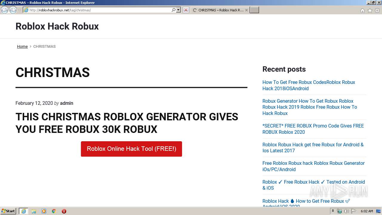 Http Robloxhackrobux Net Tag Christmas Any Run Free Malware Sandbox Online - hackrobux. net