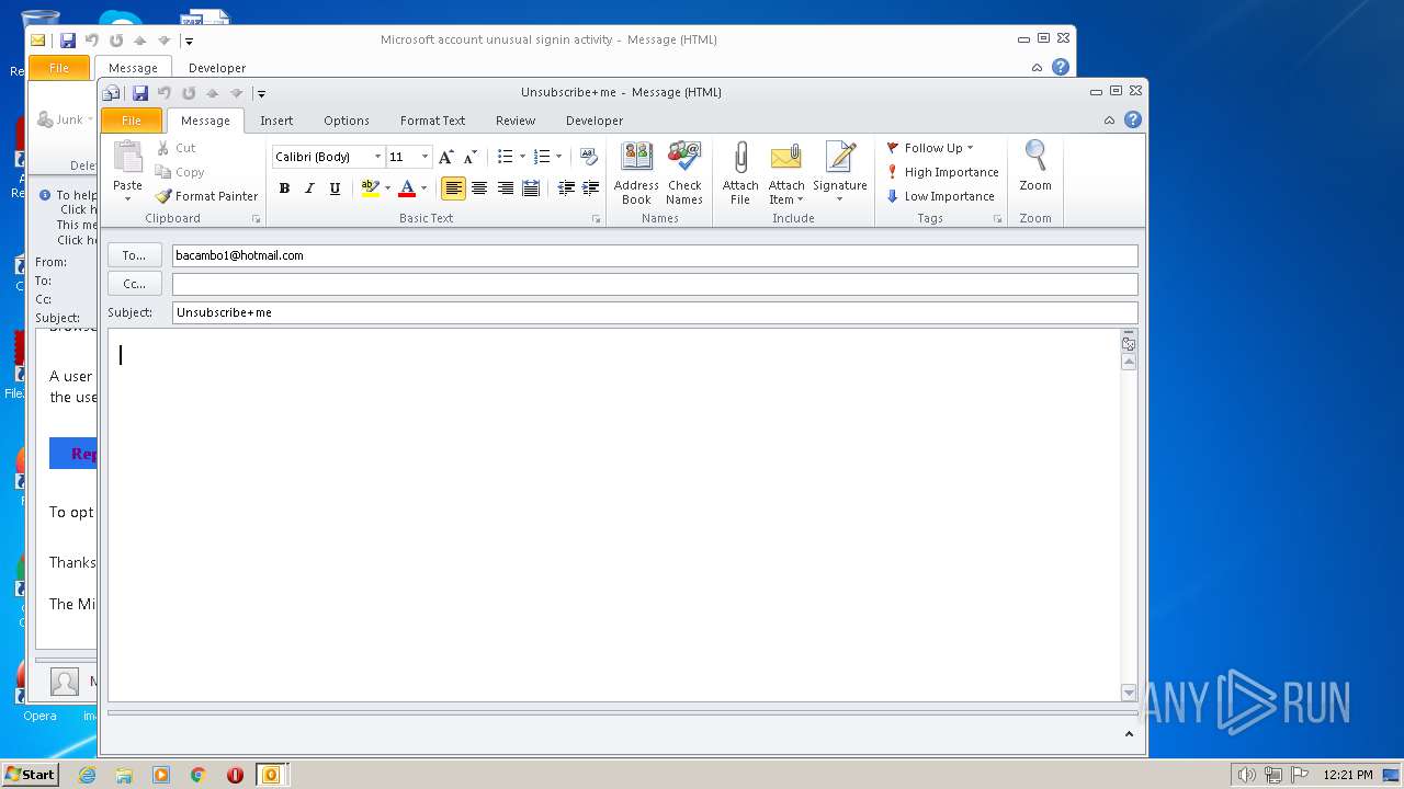 Malware analysis Microsoft account unusual signin activity.eml Malicious  activity | ANY.RUN - Malware Sandbox Online